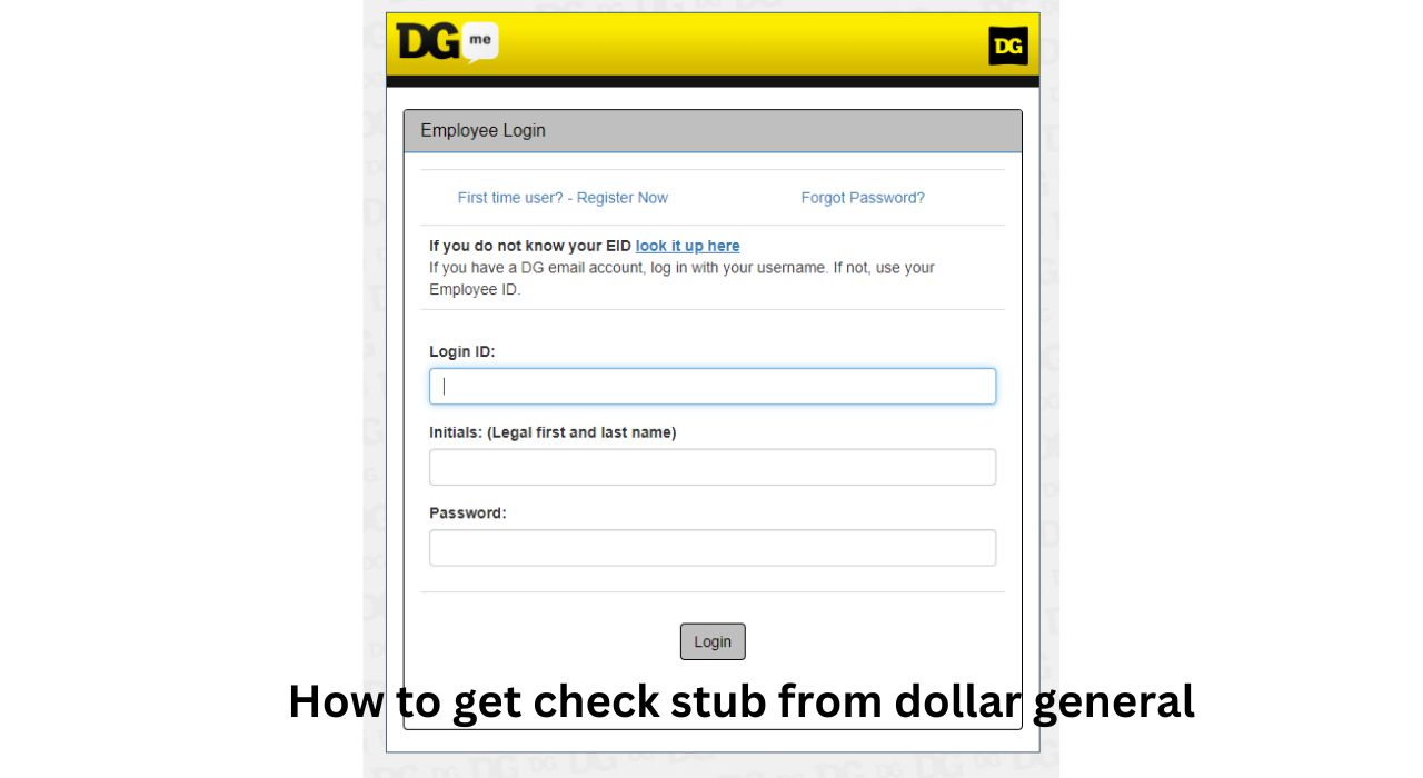 How to get check stub from dollar general DGME